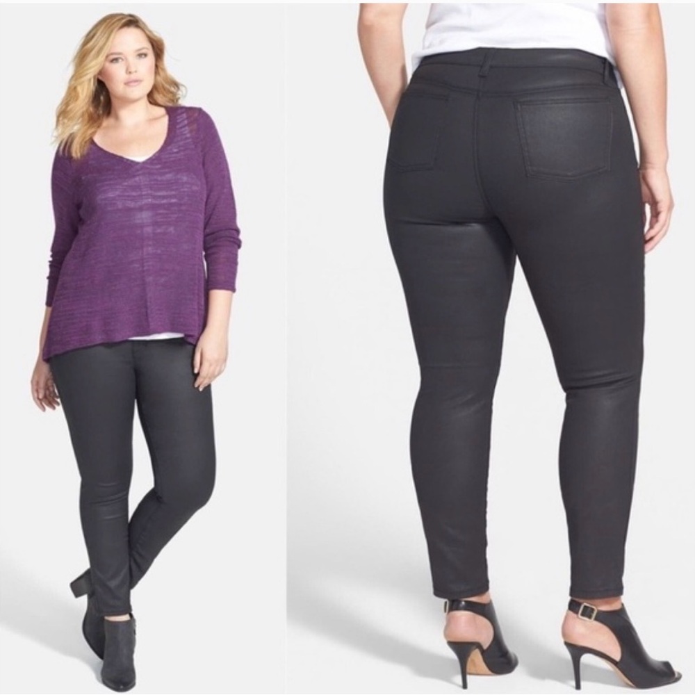 Eileen Fisher Coated Black Skinny Jeans